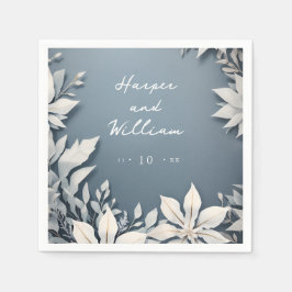 Krisp vinterblommor bröllop pappersservett