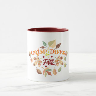 Krispiga Höstdagar Höstlöv Typografi Design Mugg