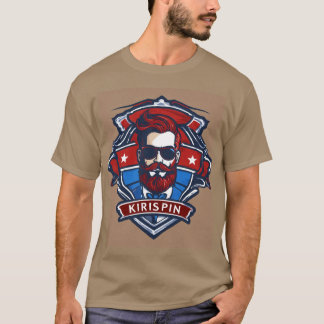 Krispin - Barber Shop-temat Logotyp och headline T Shirt