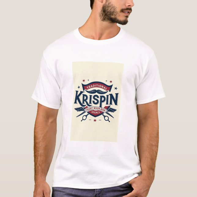 Krispin: Barber Shop Thmet T Shirt (Framsida)