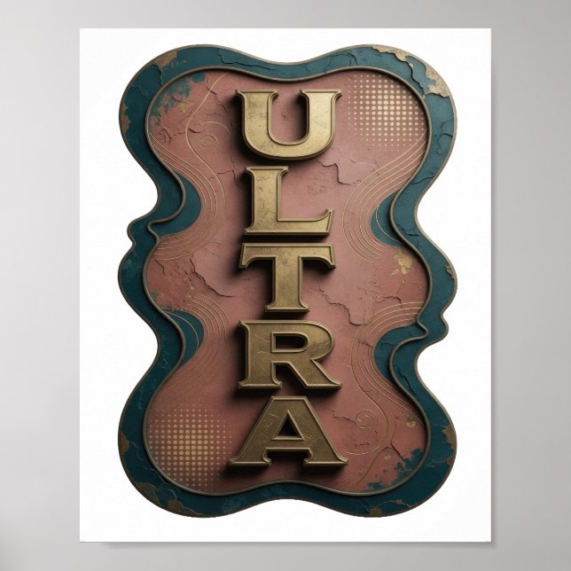 Krispt Guld ULTRA Modern Design Poster (Framsidan)