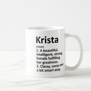 Krista Definition Personligt Namn Rolig Jul Kaffemugg