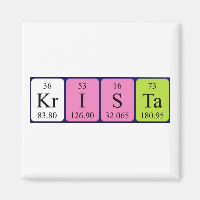 Krista Periodisk bord namn magnet (Framsidan)