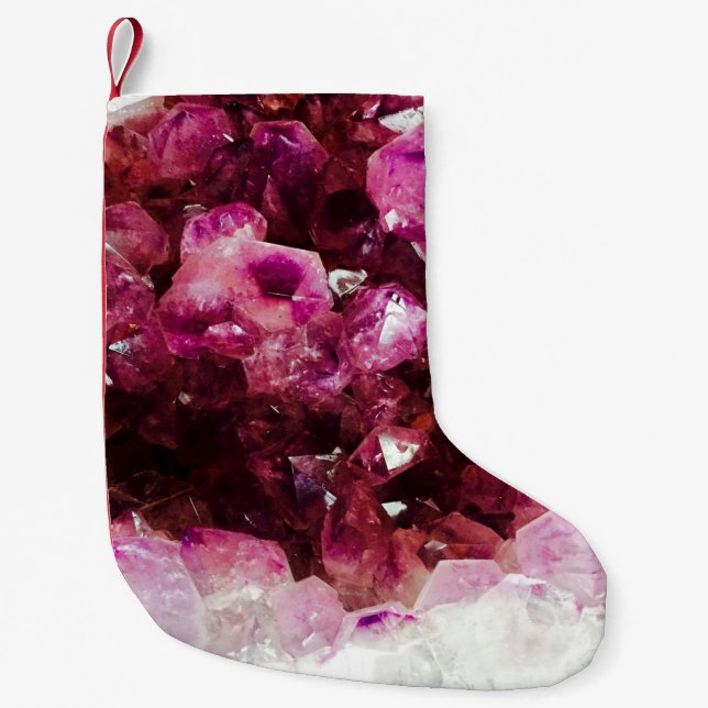 Kristall ametist lila mineral liten julstrumpa (Framsidan)