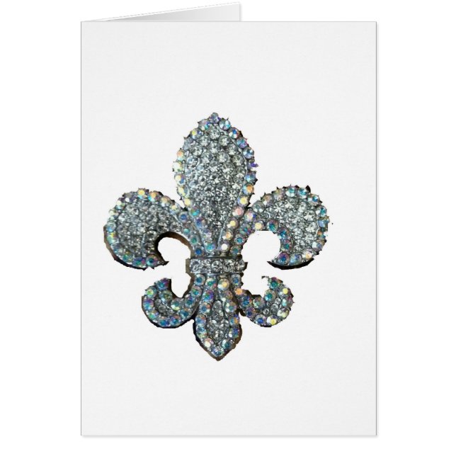 KRISTALL FLEUR DE LIS HÄLSNINGSKORT (Framsidan)