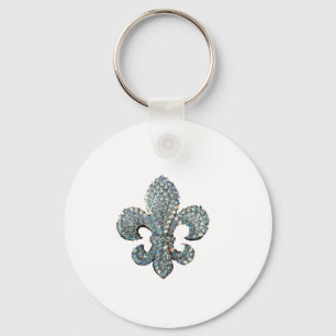 KRISTALL FLEUR DE LIS NYCKELRING