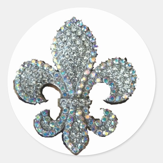 KRISTALL FLEUR DE LIS RUNT KLISTERMÄRKE (Framsida)