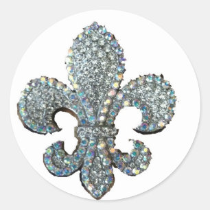 KRISTALL FLEUR DE LIS RUNT KLISTERMÄRKE