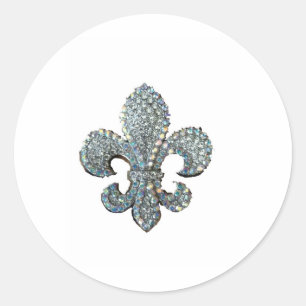 KRISTALL FLEUR DE LIS RUNT KLISTERMÄRKE
