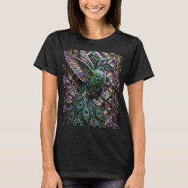 Kristall Kolibri Påfågel Mosaik design T Shirt
