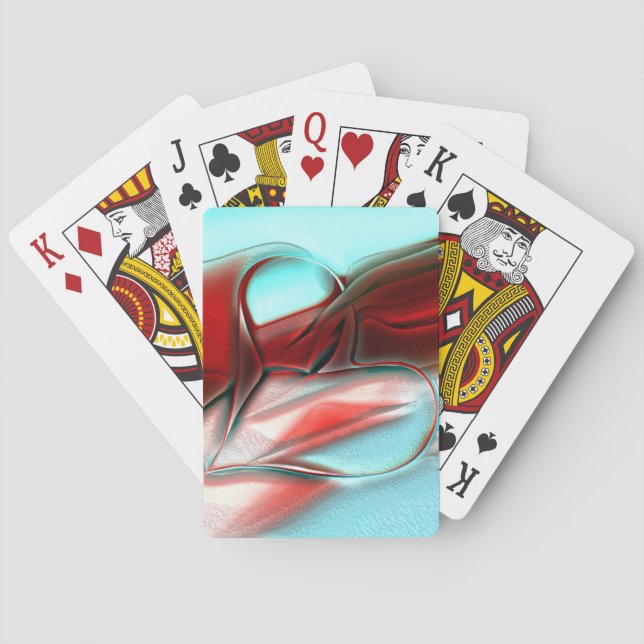 Kristall linjer i hjärtat över sandberget struktur casinokort (Baksidan)