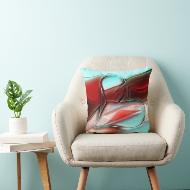 Kristall linjer i hjärtat över sandberget struktur kudde (Stol)