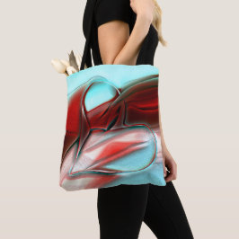 Kristall linjer i hjärtat över sandberget struktur tygkasse