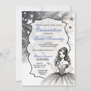 Kristall Quinceañera Flicka Inbjudningar