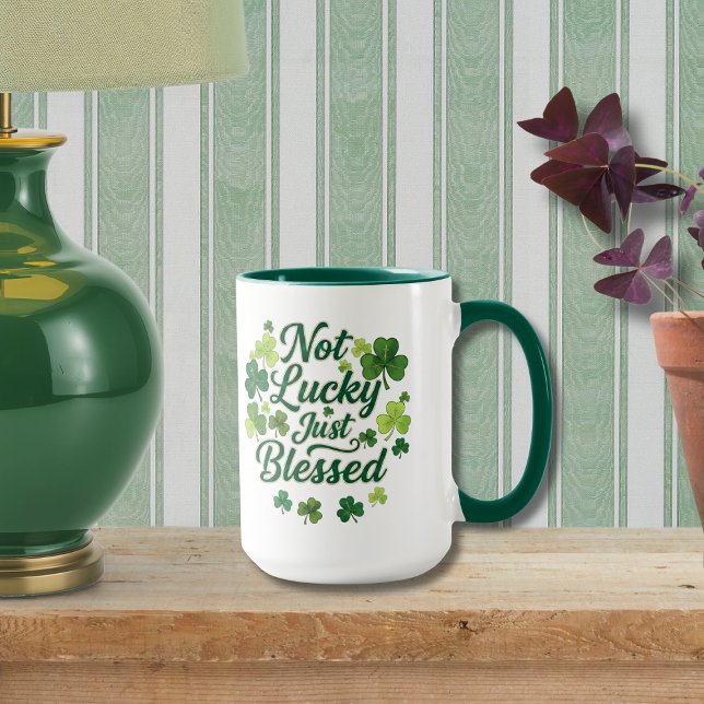 Kristall Sankt Patricks Dag Shamrock Välsignad  Mugg (Skapare uppladdad)
