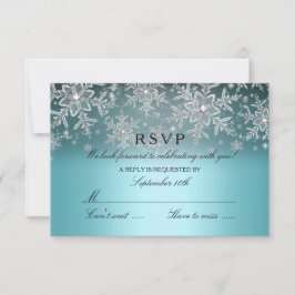Kristall snöflinga Blå Vinter RSVP OSA Kort