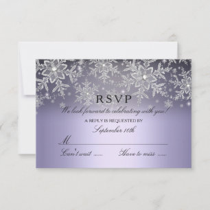 Kristall Snöflinga Lila Vinter RSVP OSA Kort