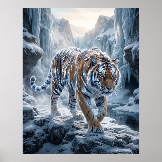 Kristall Tiger Frusen Gryning Poster (Framsidan)