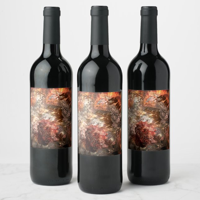 Kristallager med rustik nyans vinflaska etikett (Flaskor)