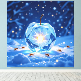 „Kristallapfel im Glühwürmchenwinter“ Canvastryck