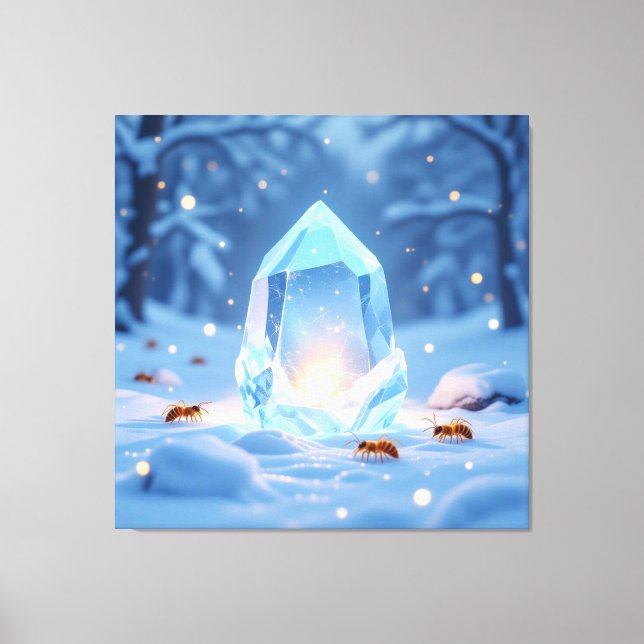 „Kristallapfel im Glühwürmchenwinter“ Canvastryck (Framsida)