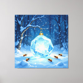 „Kristallapfel im Glühwürmchenwinter“ Canvastryck