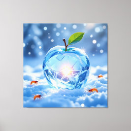 „Kristallapfel im Glühwürmchenwinter“ Canvastryck