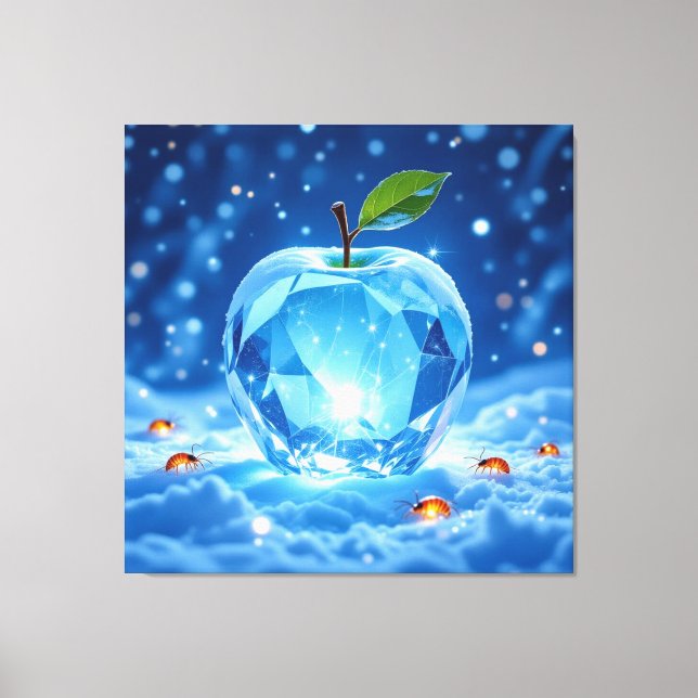 „Kristallapfel im Glühwürmchenwinter“ Canvastryck (Framsida)