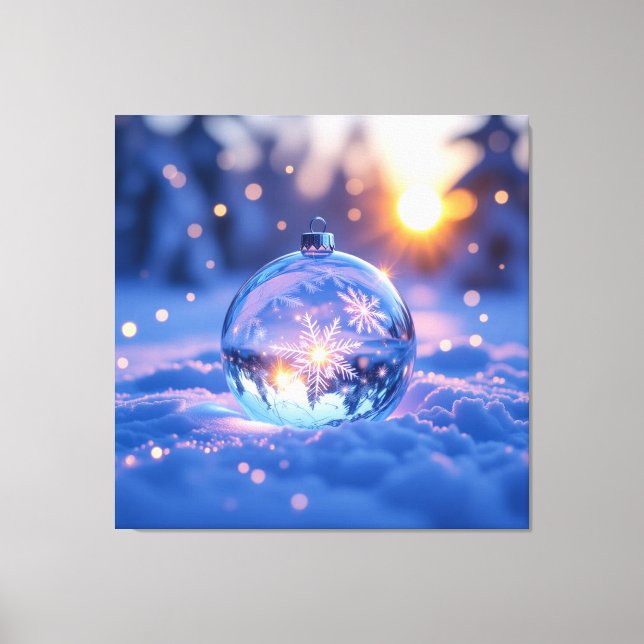 „Kristallapfel im Glühwürmchenwinter“ Canvastryck (Framsida)