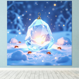 „Kristallapfel im Glühwürmchenwinter“ Canvastryck