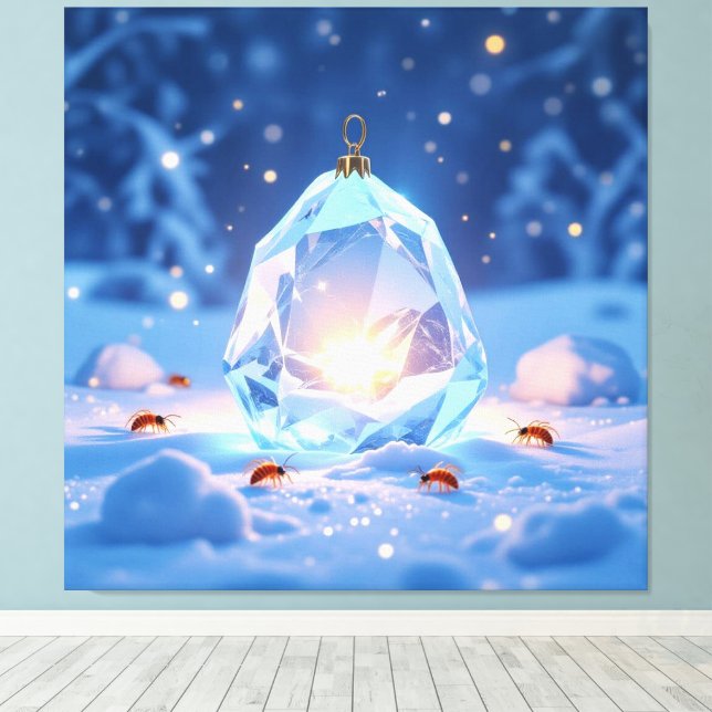 „Kristallapfel im Glühwürmchenwinter“ Canvastryck (Insitu (trägolv))