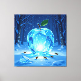 „Kristallapfel im Glühwürmchenwinter“ Canvastryck