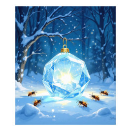 „Kristallapfel im Glühwürmchenwinter“ Fototryck