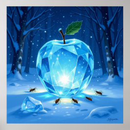 „Kristallapfel im Glühwürmchenwinter“ Poster