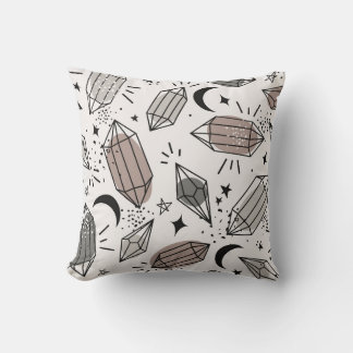 Kristallar, Måne, stjärnor, överlappande design. Kudde