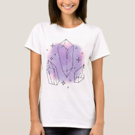 Kristallelement med lila bakgrundsskjorta t shirt