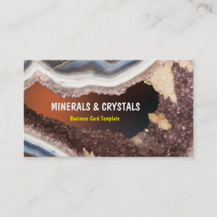 Kristaller för AgateGeode Amethyst Visitkort