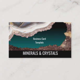 Kristaller för AgatestenGeode Amethyst Visitkort