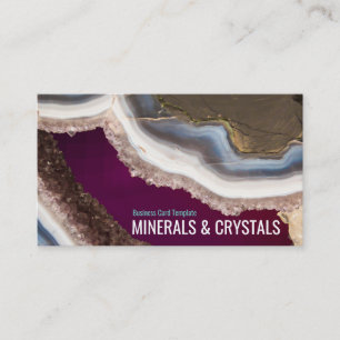 Kristaller för AgatestenGeode Amethyst Visitkort