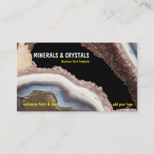 Kristaller för Geode AgateAmethyst Visitkort