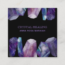 * Kristaller för universum för vattenfärg för Fyrkantigt Visitkort