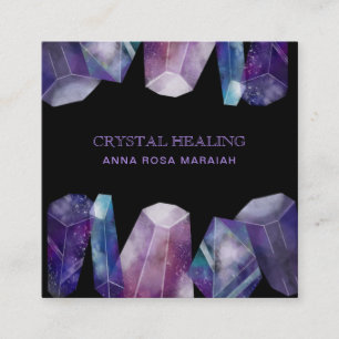 * Kristaller för universum för vattenfärg för Fyrkantigt Visitkort