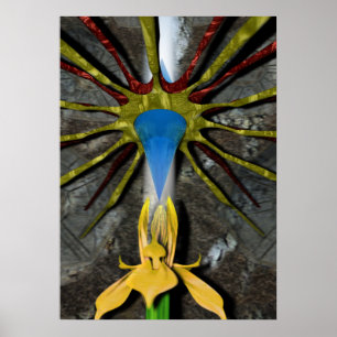 kristaller och blommor poster