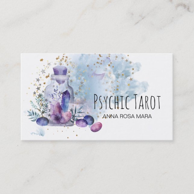 Kristaller psykiska Tarot för stjärnor för Visitkort (Framsida)