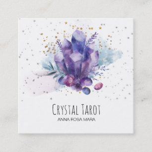 Kristaller psykiska Tarot för universum för Fyrkantigt Visitkort