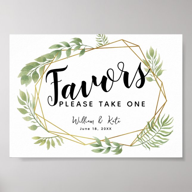 Kristallgrön grönt Favoriter party/bröllop-tecken Poster (Framsidan)