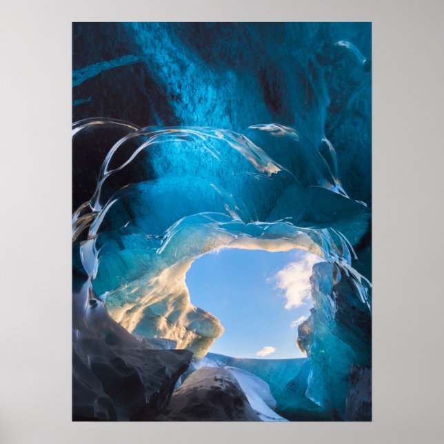 Kristallgrottan, Vatnajökull isfält, Södra Island Poster (Framsidan)