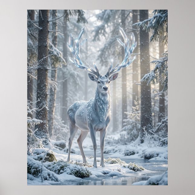 Kristallhjort Vinterljus Poster (Framsidan)