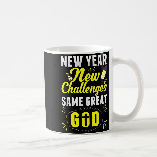 Kristalligt Gott Nytt År Nya Utmaningar Samma Stor Kaffemugg (Höger)