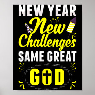 Kristalligt Gott Nytt År Nya Utmaningar Samma Stor Poster